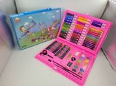 Tekendoos - 86 Delige Art Set voor kinderen - potloden,verf, wasco,...  blauw