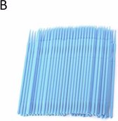 Wegwerp Microbrushes - Lichtblauw - 100 stuks  - Wimpers Uitbreiding  - Individuele Lash Verwijderen -  Wattenstaafje - Micro Borstel Voor Wimper Extensions Tool- microbrush