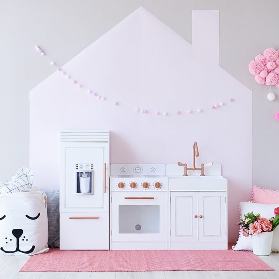 Teamson Kids Groot Modern Houten Speelkeuken Met Accessoires - Kinderspeelgoed - Rollenspel Speelgoed - Wit & Rose Goud van Teamson Kids — afbeelding 4
