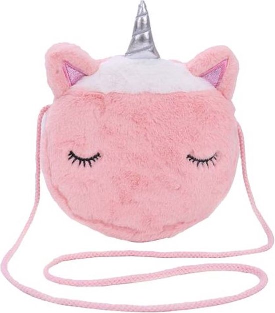 tas Eenhoorn roze fluffy schoudertas voor meisjes