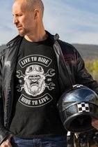 Rick & Rich biker Growling Monkey - T-shirt 3XL - Ride to Live tshirt - Heren biker tshirt - Live to ride tshirt - T-shirt met aap - Mannen biker tshirt