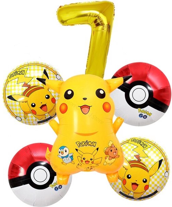 Pokémon ballonnen - Pokémon feestpakket - Set 6 stuks - Themafeest - Ballon 7 jaar - Pikachu ballon - Pokemon verjaardag versiering - Verjaardag versiering - Ballon pakket --> GRATIS verzending <-