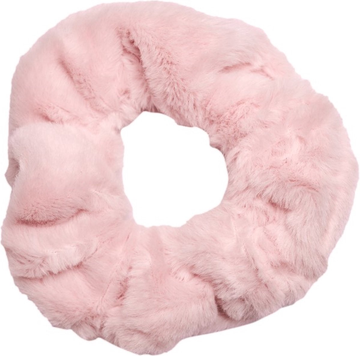 Kraagjeskopen.nl® Scrunchie Fluffy Roze Extra Vol en Luxe - Haarwokkel Haarelastiek