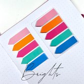 Akyol - Sticky Notes - Transparante sticky notes vlaggen - 100 memoblaadjes - zelfklevend - waterbestendig - herbruikbaar - 5 kleuren - 12x45mm