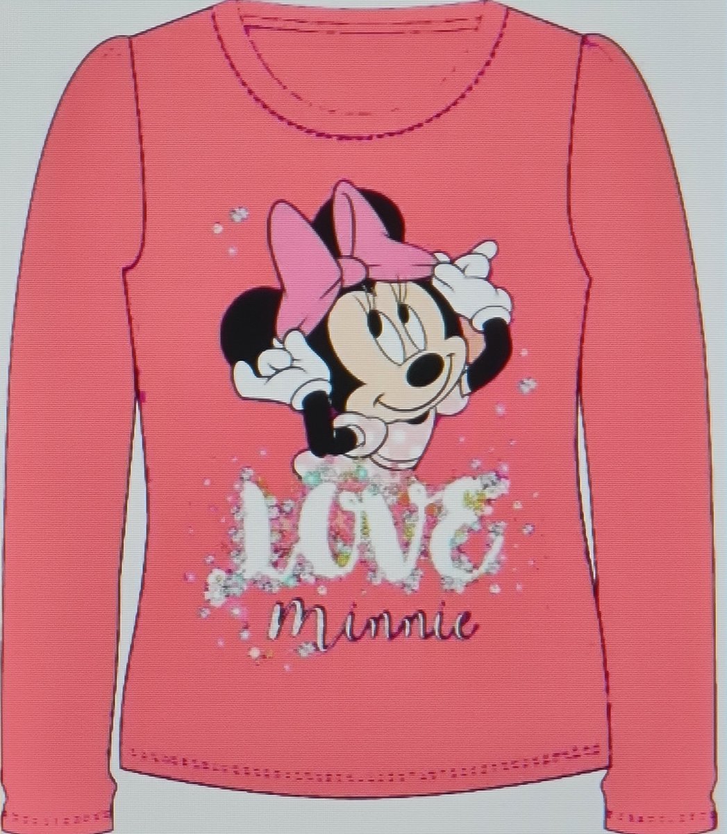 Minnie Mouse T-shirt Love Roze Maat 98