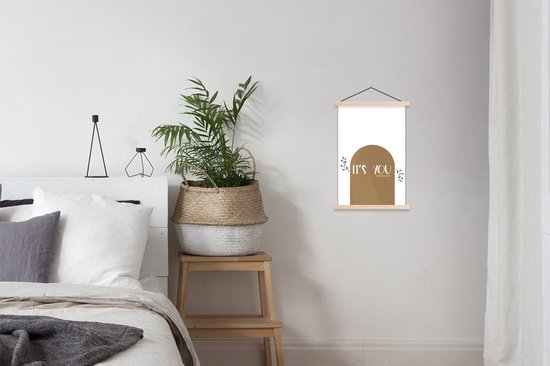 Posterhanger incl. Poster 40x60 cm - Schoolplaat - Spreuken - Quotes - It's you and no one else - Textielposter - Blanke latten