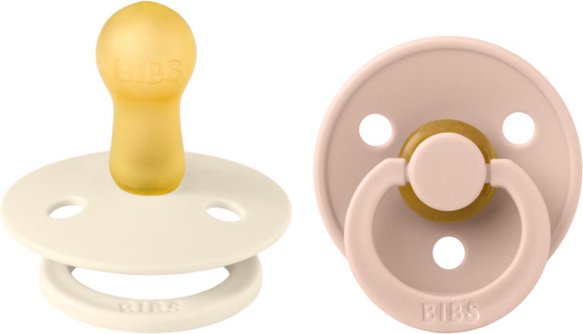 Goedkoopste BiBS - Colour Pacifier - Stage 2 Fopspeen - 2 stuks - Ivory / Blush