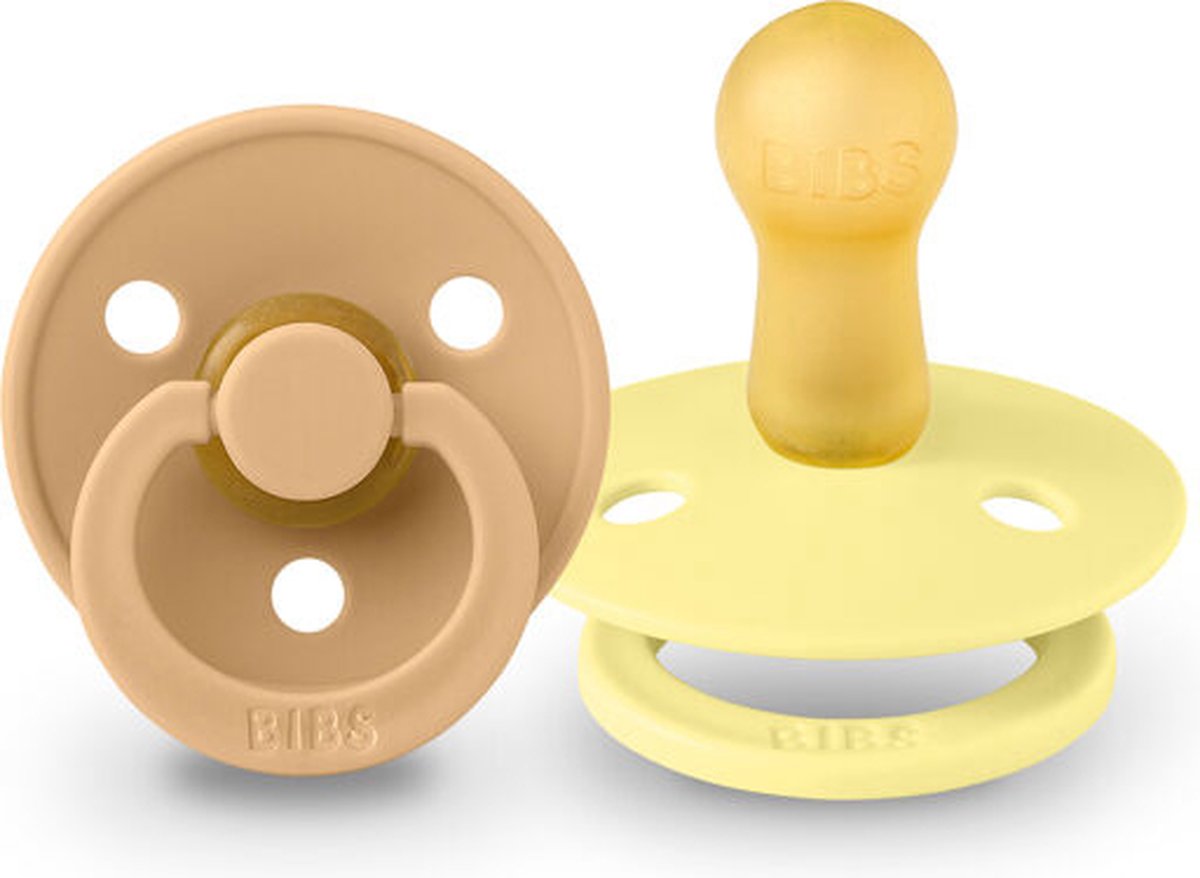 Goedkoopste BiBS - Colour Pacifier - Stage 1 Fopspeen - 0 maanden - 2 stuks - Desert Sand / Sunshine