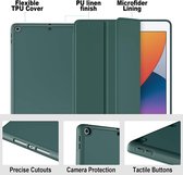 Étui pour tablette Phreeze à trois volets - Convient pour iPad 7/8/9 (2019/2020/2021) - Avec support intégré et porte-stylo - Vert foncé