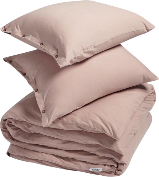 Yumeko Ensemble de couverture jersey rose 200x220 + 60x70