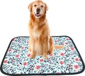 XL Puppy training pad - Plasmat - roze bloem - 75 x 80 cm - Hondentoilet - Herbruikbaar - Wasbaar