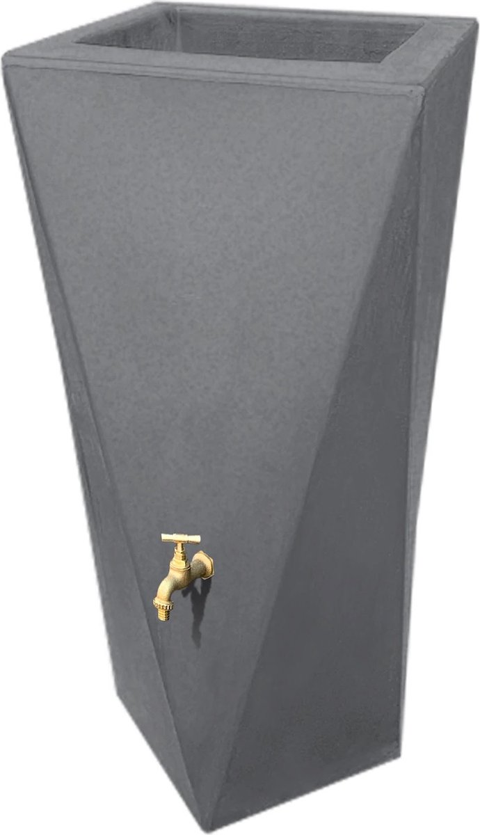Regenton twist Grijs 100L incl. kraantje - Prestige Berlin (incl. messing kraantje)
