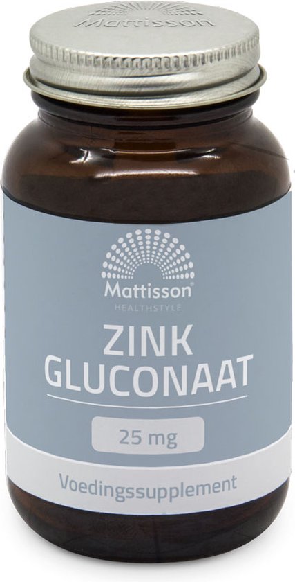 Mattisson - Zink Gluconaat 25mg - Zink Tabletten - Supplement - 60 Tabletten