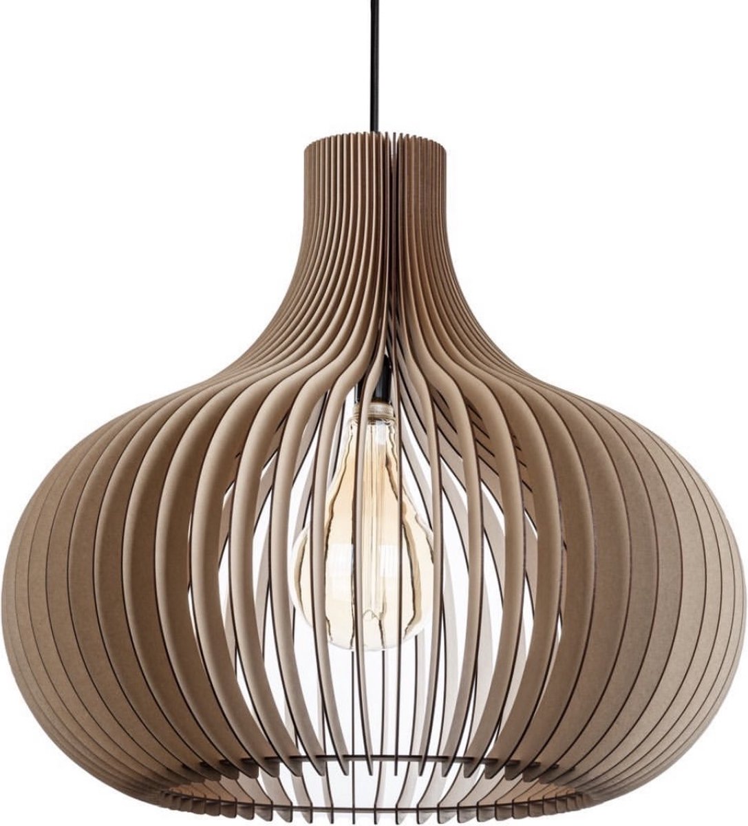 Seattle Hanglamp 3 mm hout 50x45 cm naturel - Modern - Blij Design