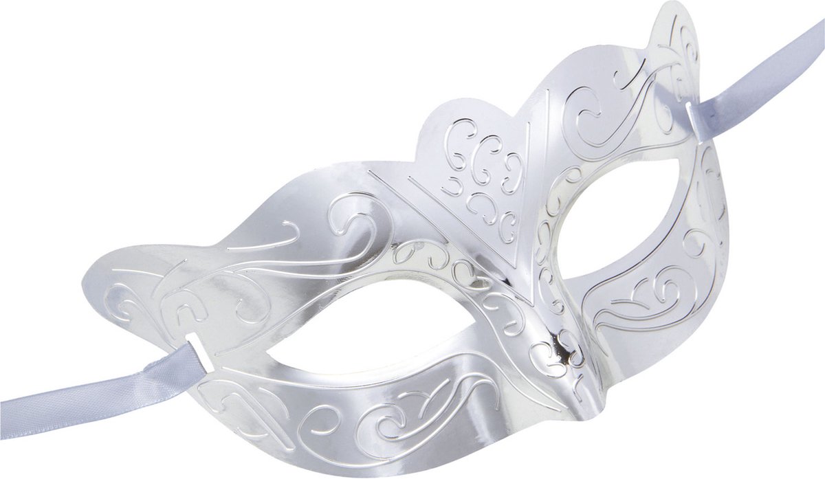 Oogmasker metallic zilver