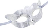 WIDMANN - Glanzend zilverkleurig halfmasker voor volwassenen - Maskers > Masquerade masker