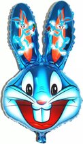 Folieballon bunny blauw 75 cm