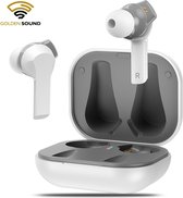 Golden Sound draadloze oordopjes - Sport - EarPods - Bluetooth - Oortjes - Geschikt voor Apple en Android - Wit - Noise cancelling