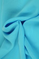 15 meter chiffon stof - Aqua blauw - 100% polyester