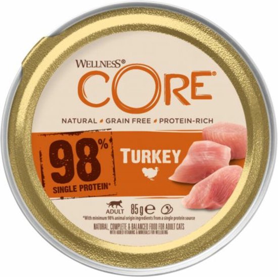 12x Wellness Core Kattenvoer 98% Recipe Kalkoen 85 gr