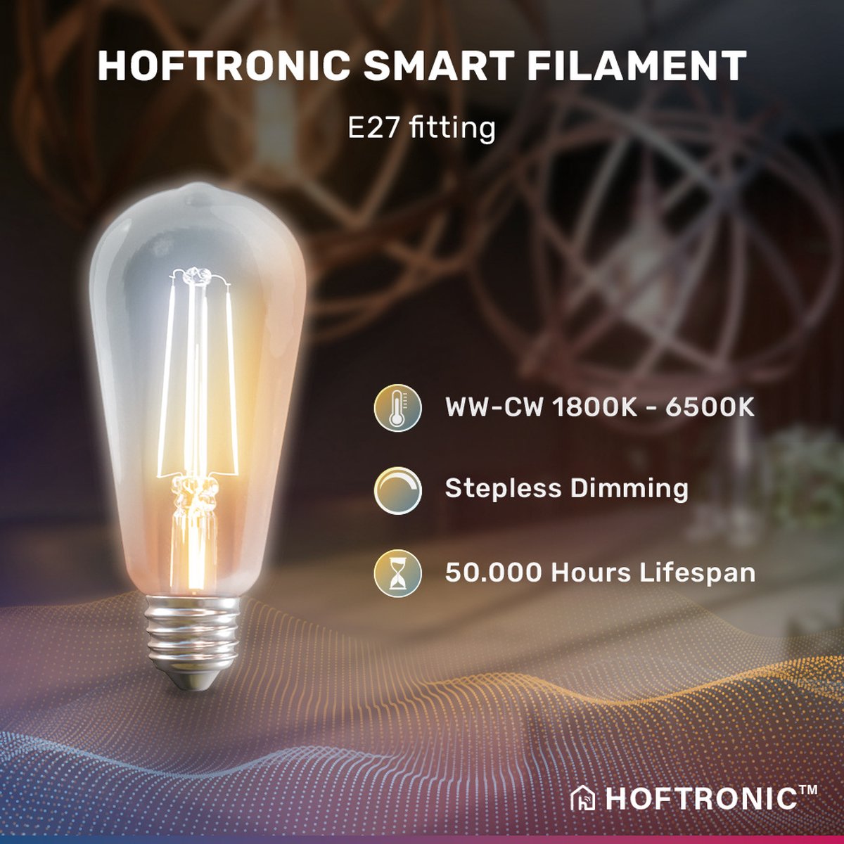 Wi-Fi Filament LED Lamp spiraal, 1800K - 6500K, 5,5W, E27 Kopen?