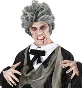 Widmann - Pruik, Zombie Man Grijs Death Dracula - Grijs - Halloween - Verkleedkleding