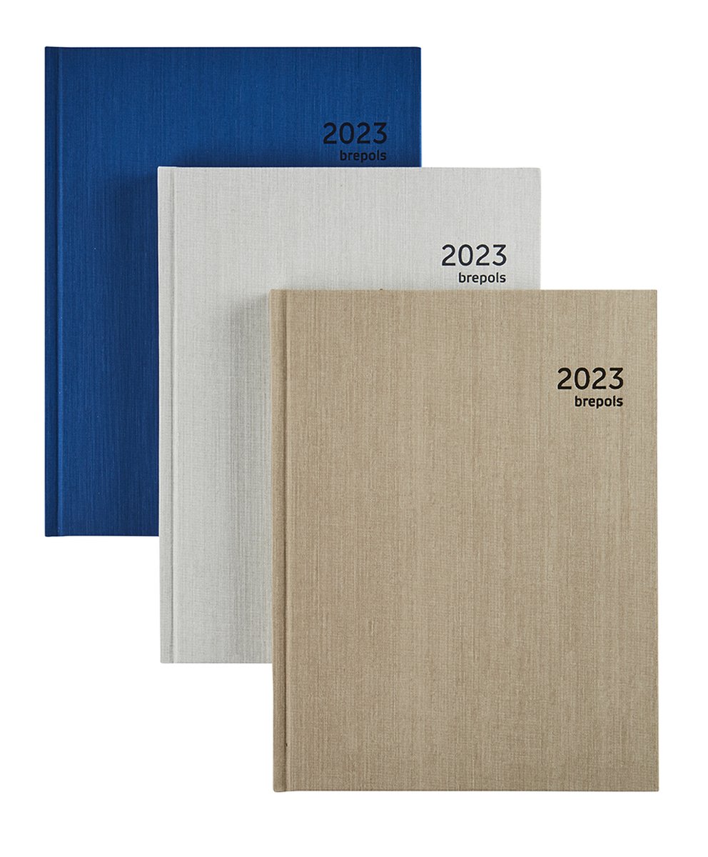Brepols Agenda 2023 - KASHMIR - Optivision NL - Optimaal leesbaar - 17,1 x 22 cm - Blauw