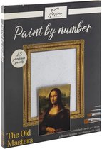 Nassau Fine Art Peinture par numéros Adultes | Les anciens Masters | Mona Lisa | Y compris toile tendue 40 x 50 CM - 4 pinceaux à filament - 23 couleurs de peinture acrylique