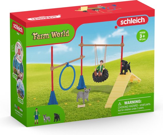 schleich FARM WORLD - Speelplezier voor honden - Speelfigurenset - Kinderspeelgoed voor Jongens en Meisjes - 3 tot 8 jaar - 18 Onderdelen