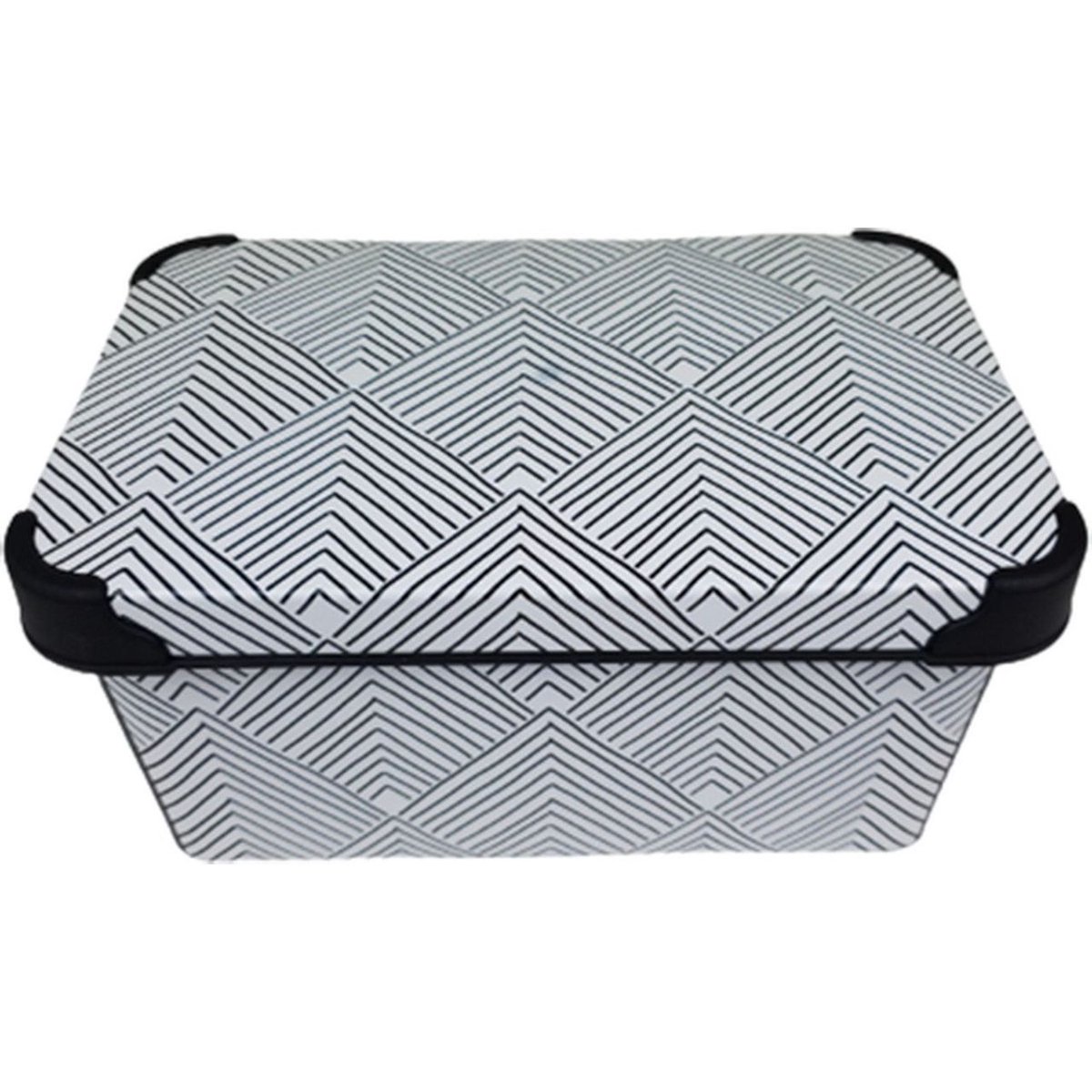 Opbergdoos RAYVEN - Box - Doos - Organizer - Wit - Zwart / Bruin - Kunststof - 28,5 x 19 x 13 cm