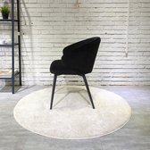HTfurniture-Bull Black Velvet Dining Chair with Black Leg