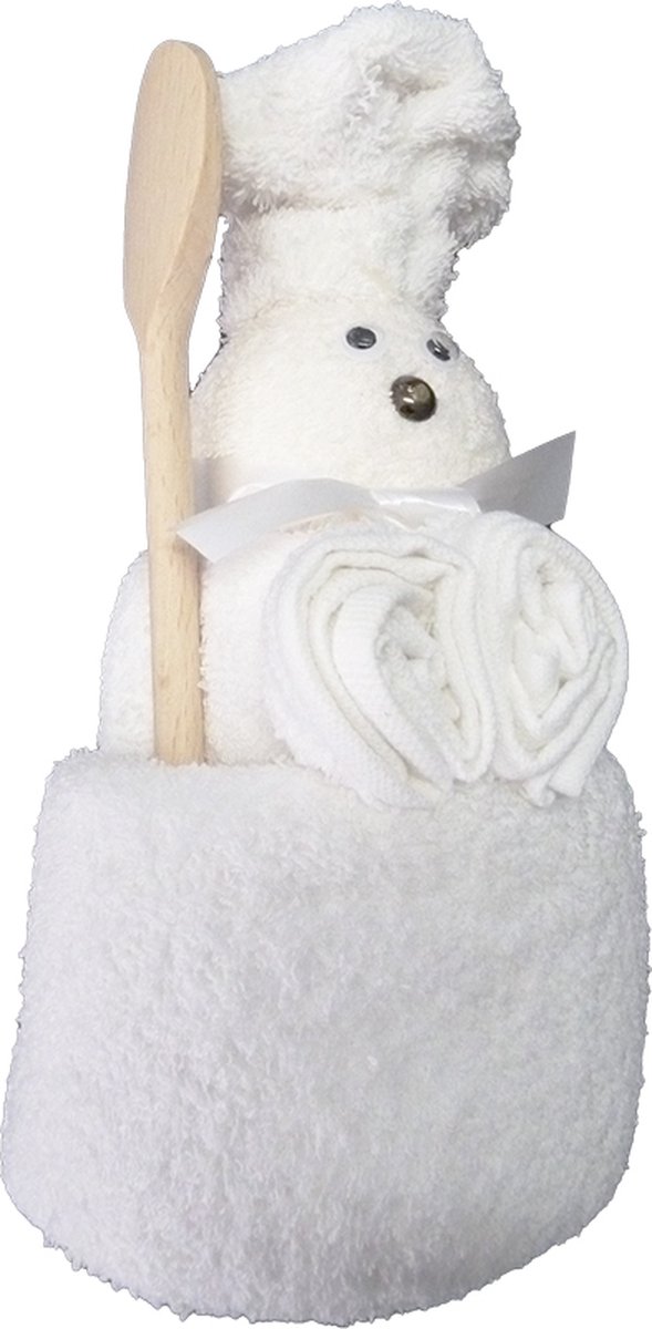 Baddoek/gastendoek/2 Washandjes Wit