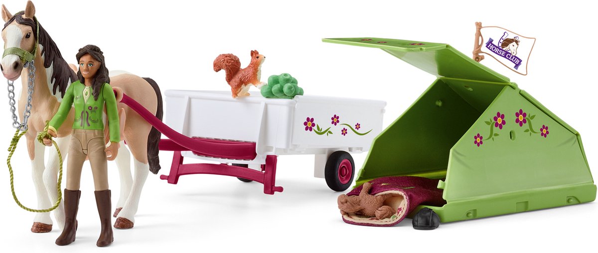 schleich HORSE CLUB Speelfigurenset - Sarah's Kampeeruitstapje - Kinderspeelgoed voor Jongens en Meisjes - 5 tot 12 jaar - 12 Onderdelen - 42533 — afbeelding 7