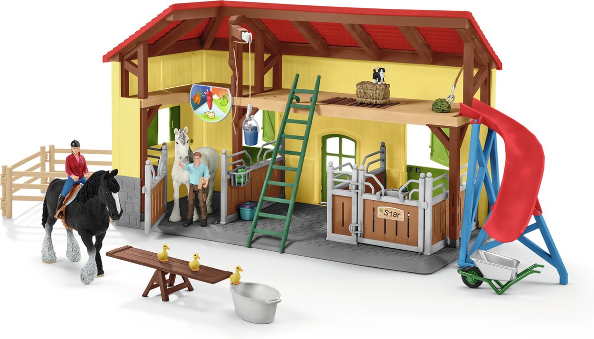 schleich FARM WORLD - Paardenstal - Paarden Speelgoed - 2 Paarden en Boerderij Speelfiguren - 82 onderdelen — afbeelding 21