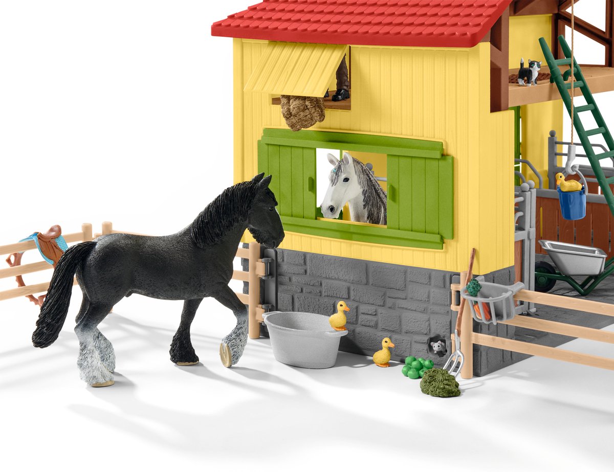 schleich FARM WORLD - Paardenstal - Paarden Speelgoed - 2 Paarden en Boerderij Speelfiguren - 82 onderdelen — afbeelding 24