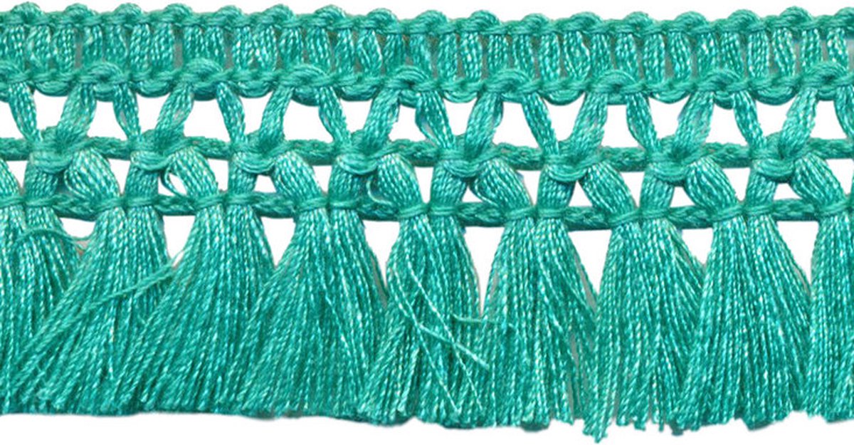 Franjeband - Kwastjesband - 32 mm - Zee Blauw - 5 Meter