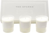 Ted Sparks - Gift Set - 3 geurkaarsen in prachtige geschenkverpakking - Fresh Linen