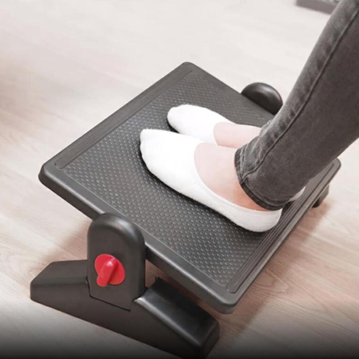 hjh OFFICE PODI 830016 voetsteun bureau met kantelfunctie, in hoogte verstelbaar, ergonomisch, antislip, zwart