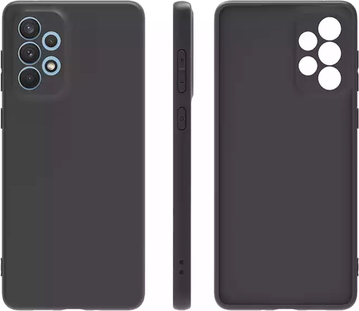 TPU back cover Geschikt voor Samsung Galaxy A72 4G - Zwart hoesje + gratis screenprotector