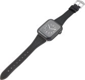 Bandje geschikt voor Apple Watch 42/44MM - Maat L - Sportband - Horlogebandje - Polsband - Kunstleer - Zwart