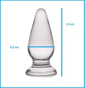 Buttplug van kristalglas 11 cm - anaalplug- anale dildo -dia Ø 4,5 cm - helder Kristal glazen dildo- sex anale butt plug seksspeelgoed voor mannen en vrouwen