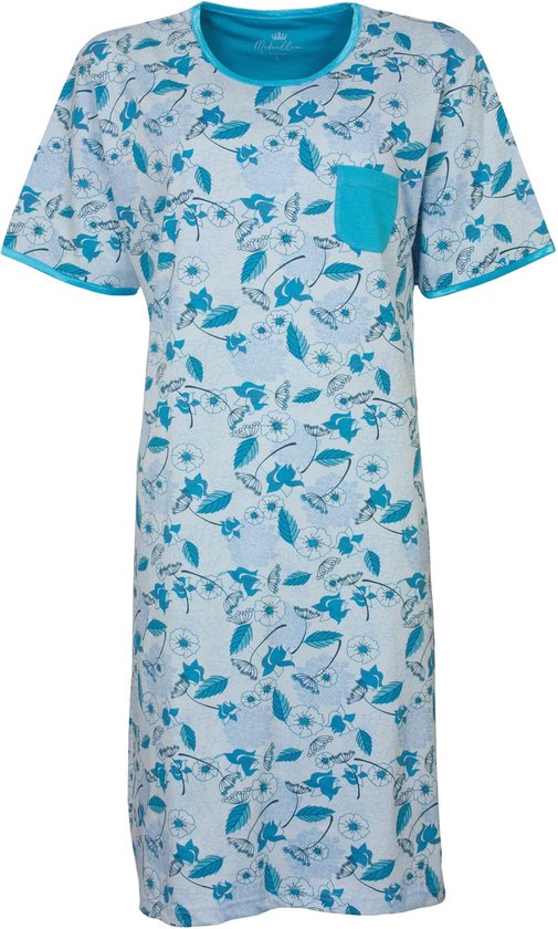 Medaillon Dames Nachthemd Blauw MENGD1203A - Maten: