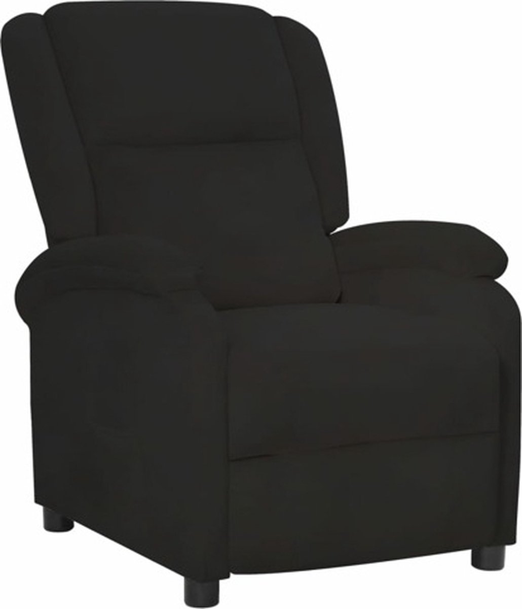 vidaXL Fauteuil - verstelbaar - fluweel - zwart