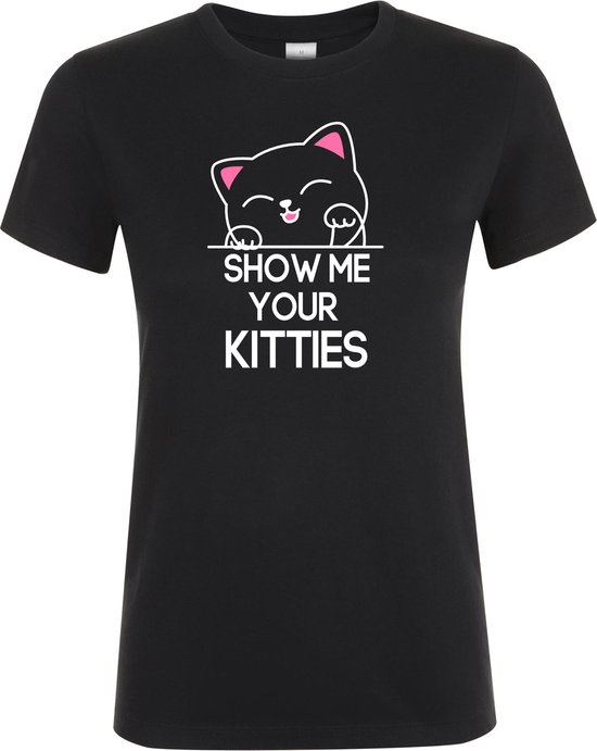 Foto: Klere zooi show me your kitties zwart dames t shirt m