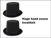 Hoge hoed zwart zware kwaliteit - Festival thema feest party toneel musical huwelijk luxe hoed