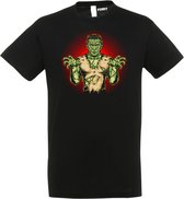 T-shirt kinderen Frankenstein | Halloween kostuum kind dames heren | verkleedkleren meisje jongen | Zwart | maat 92