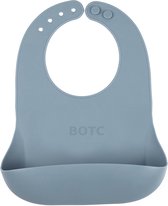 Bavoir BOTC avec égouttoir - Bavoir en silicone imperméable Bébé - Sans BPA - Grijs