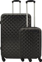 SB Travelbags kofferset - 2 delige 'Expandable' koffer - Zwart - 75cm/55cm