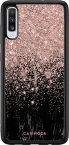 Casimoda® hoesje - Geschikt voor Samsung Galaxy A70 - Marmer Twist - Zwart TPU Backcover - Marmer - Rosekleurig