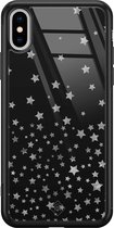 Casimoda® hoesje - Geschikt voor iPhone Xs Max - Falling Stars - Luxe Hard Case Zwart - Backcover telefoonhoesje - Multi